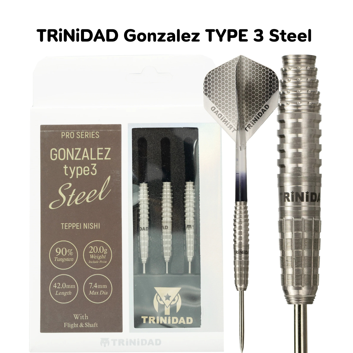 ลูกดอกปลายเหล็ก TRINIDAD GONZALEZ TYPE 3 STEEL DARTS 20G_4